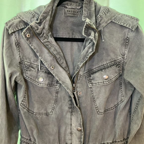 Talula Aritzia Utility Cargo Jacket 100% Cotton Grey - Picture 11 of 14